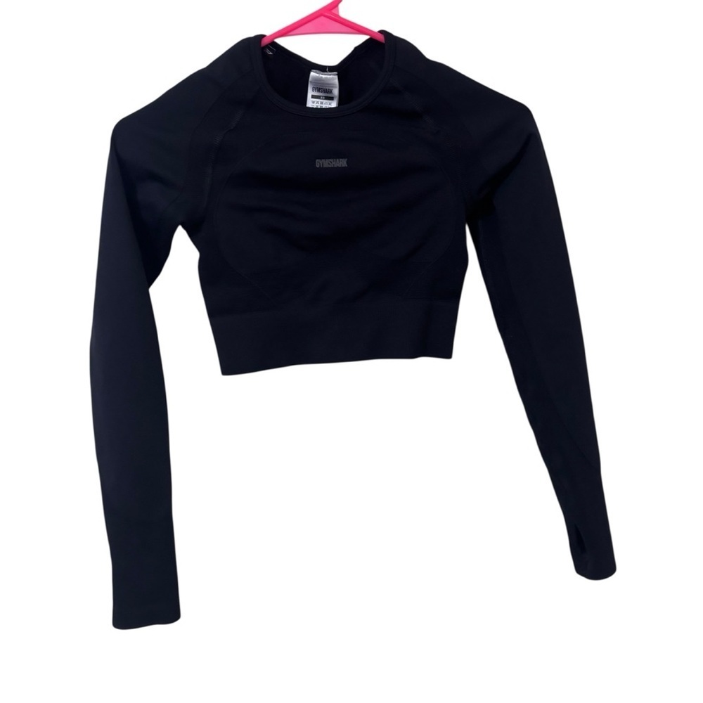 Gymshark Flex cropped Black Long-Sleeve workout Top size XS